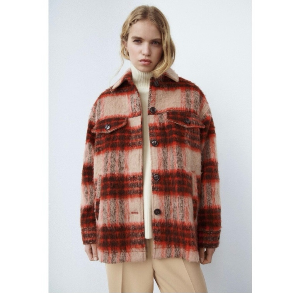 ZARA Shacket Coat Plaid/Checkered PREMIUM